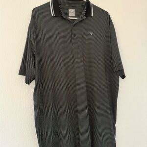 Callaway Black and White Striped Golf Polo Shirt